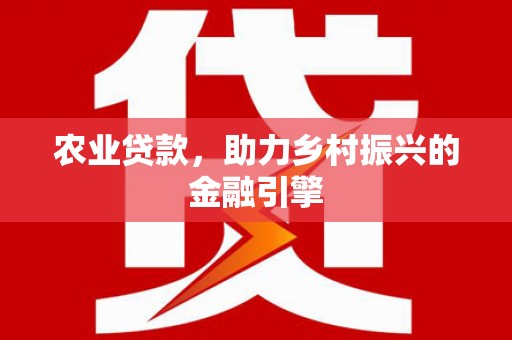 南岸农业贷款，助力乡村振兴的金融引擎
