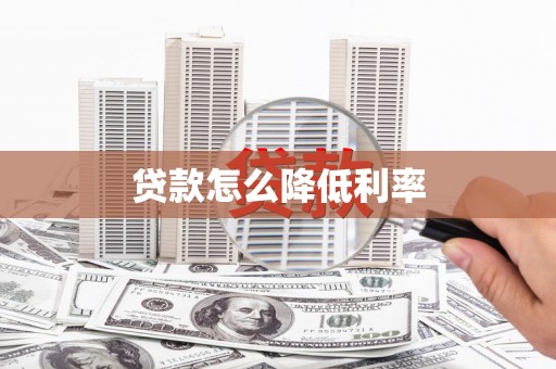 南岸贷款怎么降低利率
