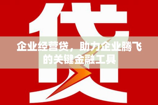 南岸企业经营贷，助力企业腾飞的关键金融工具
