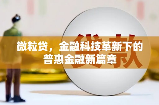 南岸微粒贷，金融科技革新下的普惠金融新篇章
