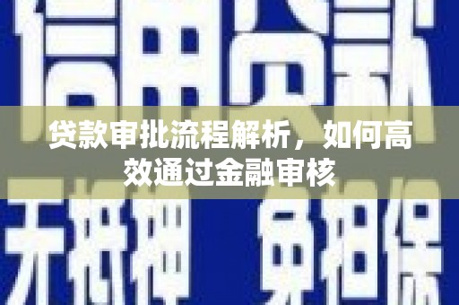 南岸贷款审批流程解析，如何高效通过金融审核