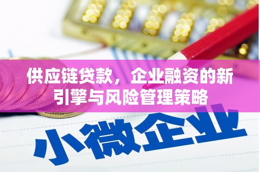 南岸供应链贷款，企业融资的新引擎与风险管理策略