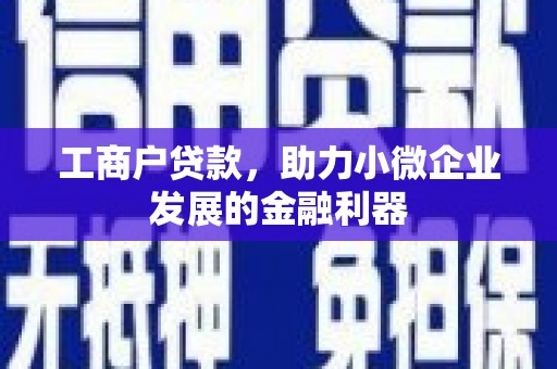 南岸工商户贷款，助力小微企业发展的金融利器