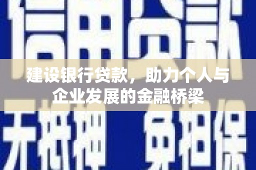 南岸建设银行贷款，助力个人与企业发展的金融桥梁