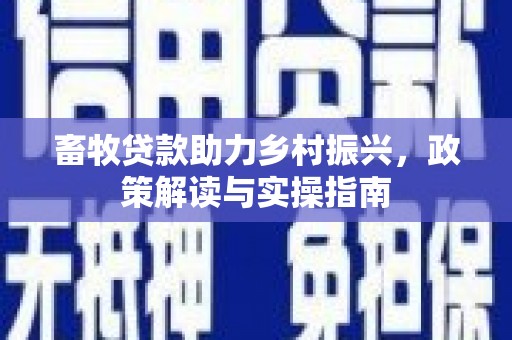 南岸畜牧贷款助力乡村振兴，政策解读与实操指南