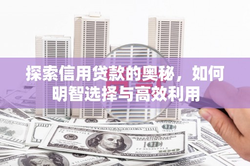 南岸探索信用贷款的奥秘，如何明智选择与高效利用