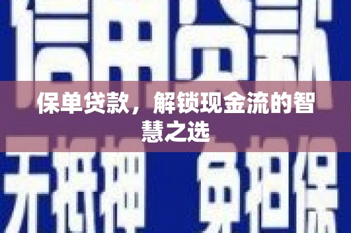 南岸保单贷款，解锁现金流的智慧之选