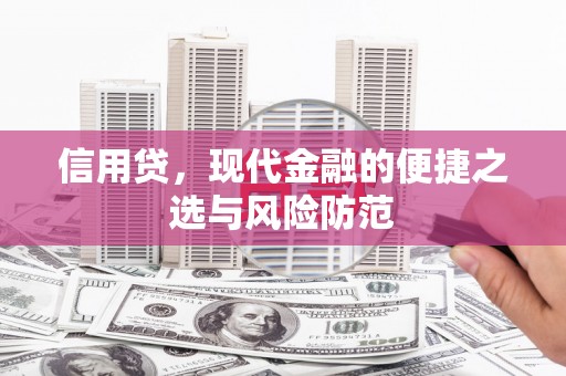 南岸信用贷，现代金融的便捷之选与风险防范