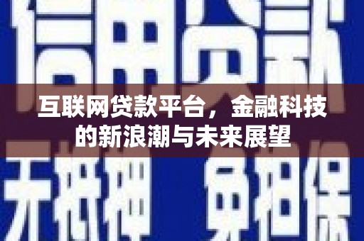 南岸互联网贷款平台，金融科技的新浪潮与未来展望