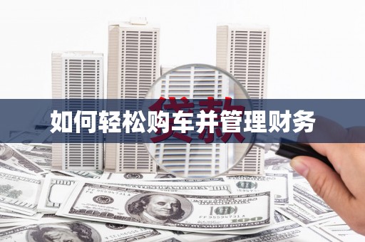 南岸如何轻松购车并管理财务